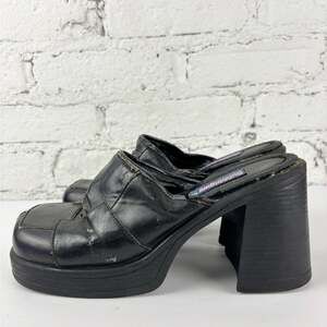 Vintage Bubblegum Patchwork Chunky Heeled Platform Slides 8